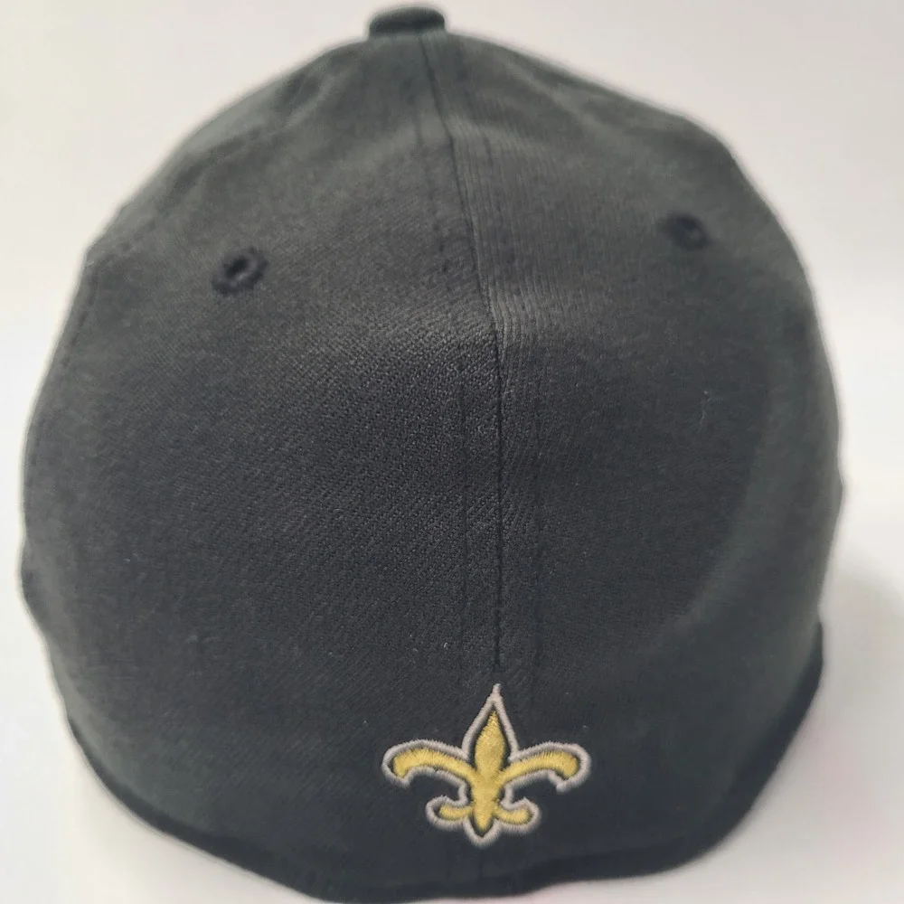 New Orleans Saints Hat Fitted S-M New Era 39Thirty Black Gold NFL Football Men‎